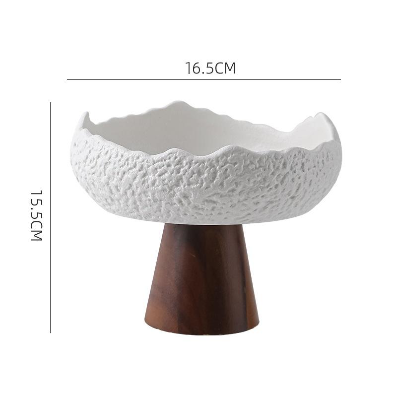 Creative Ceramic Fruit Salad Bowl High Foot Plate Western Dish Unique Shape Hotel Tableware