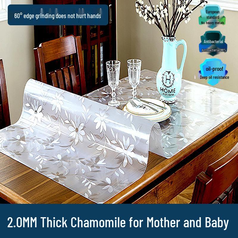Transparent Soft PVC Table Mat - Oil, Water, and Scald-Proof for Dining and Coffee Tables
