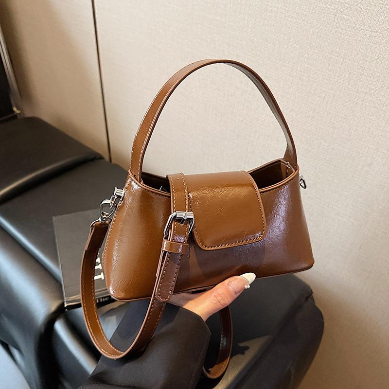 Premium Sense Portable Small Bag Women's 2025 New Fashion Shoulder Bag Simple Casual Messenger Bucket Bag