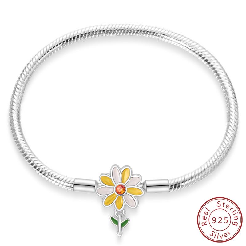 Real 925 Sterling Silver 17-20CM Butterfly Pet Ocean Starry Sky Original Bracelet Fit for Wedding Fine Jewelry DIY Making