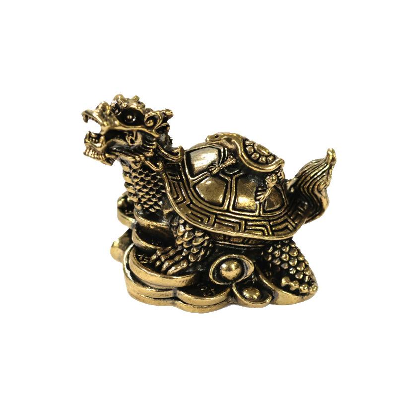 Brass Three-Legged Golden Toad Mother and Child Dragon Turtle Kirin Ornament Home Decoration Gift One Piece Dropshipping