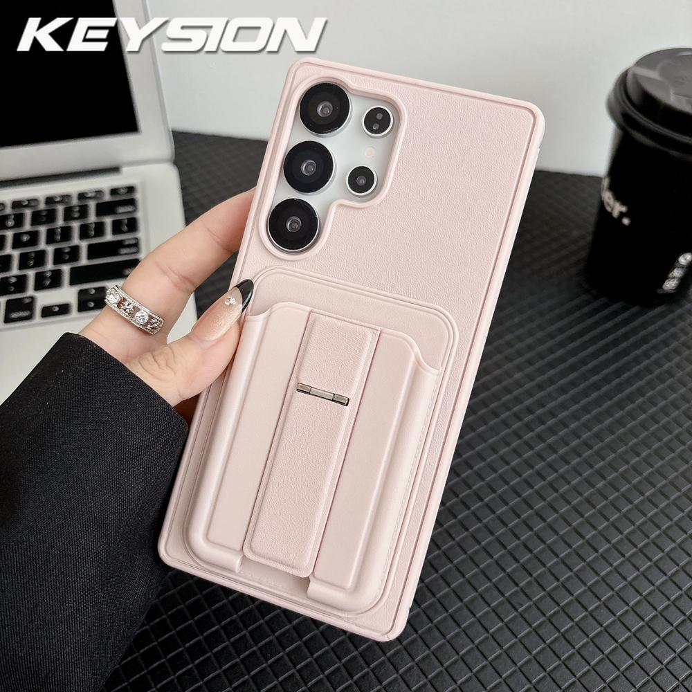 

KEYSION Shockproof Phone Case for Samsung S26 Ultra 5G Silicone+PC Card Slot Holder Bag Kickstand Back Cover for Galaxy S26+Plus for Galaxy S26 Ultra