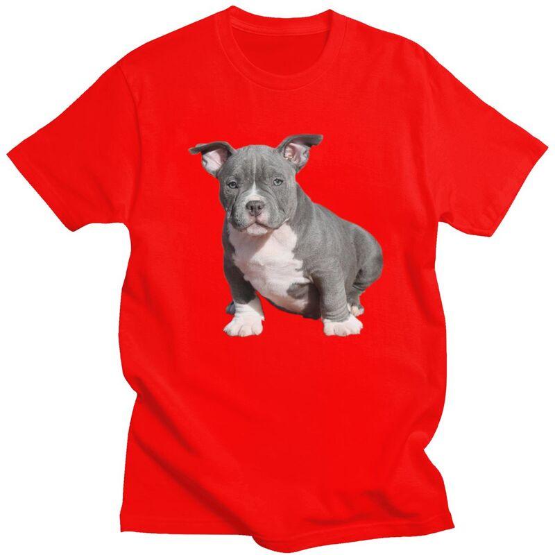 Custom American Pit Bull Terrier T Shirt Men Pure Cotton Tshirt Tees Streetwear Tshirts