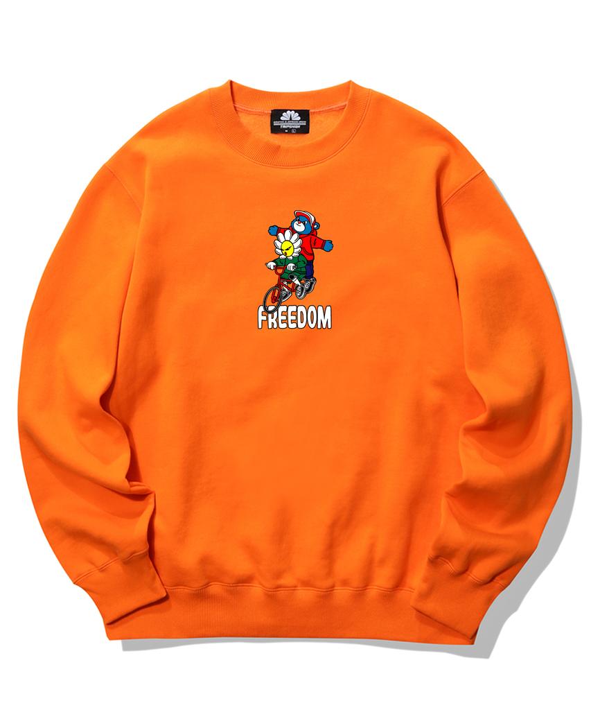 TRIPSHION Bicycle Duo Graphic Crewneck - Orange