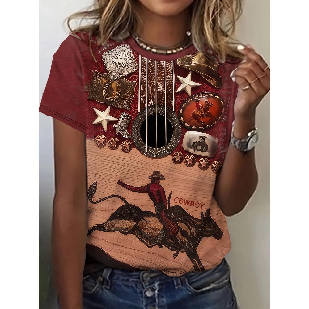 Cartoon Dog Funny Women Characters Cute 3D Print Casual Short Sleeve Top