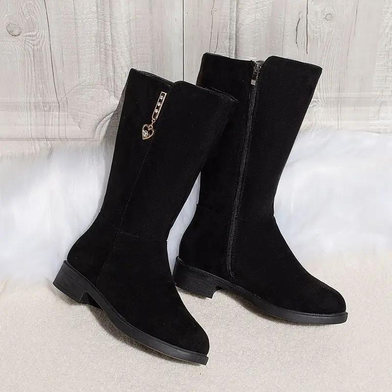 Bottes hautes pour femmes Bottes longues pour femmes Plates Hiver Nouveautés Tendance Travail Confortables et élégantes en Offre Chic
