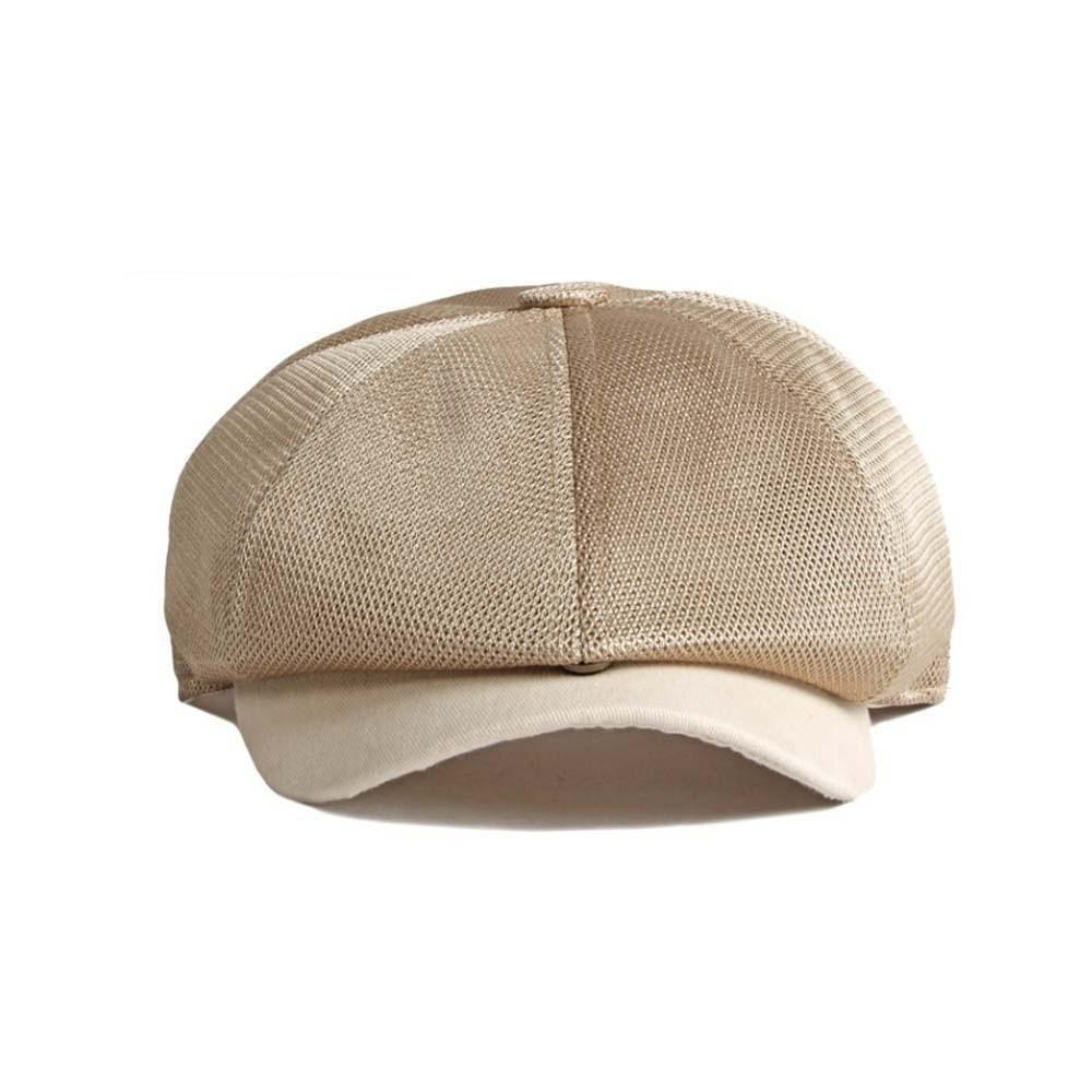 Hollow-Out Mesh British Beret with Snap Buckle Sunshade Painter Cap  Teenage Boys
