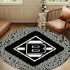 1PC Green Black Borussia Round Rug for Livingroom,Bedroom, Palyroom, Chair Rug, Area Rug, Circle Carpet, Large Size Fan Christmas Gift