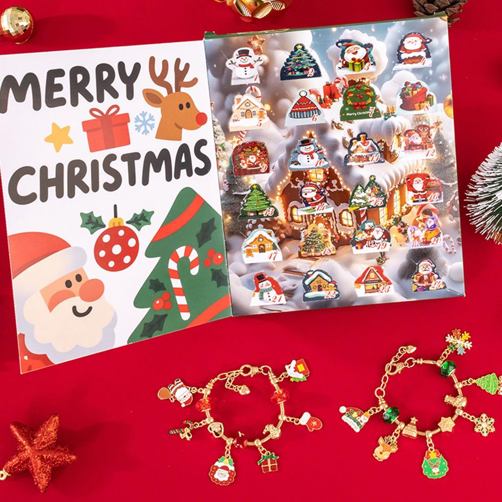 The 24-grid Calendar Arrival Series Of Bracelet Accessories Christmas Surprise Blind-box