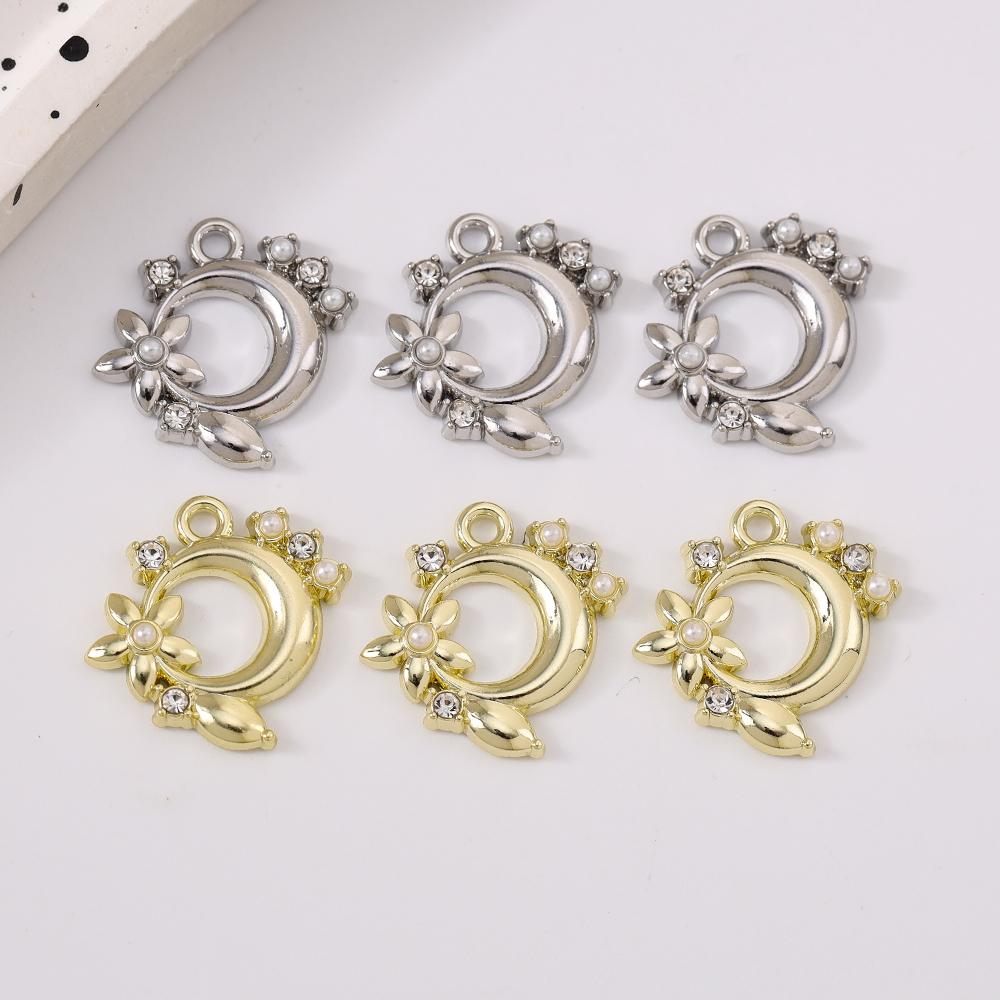 5pcs Alloy Flower Wreath Charms Pendants for Necklace Earrings Bracelet DIY Handmade Jewelry Making Accessories