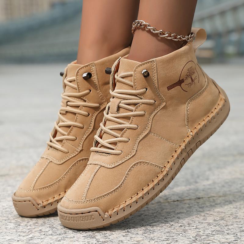 Women's Microfiber Casual Shoes Fashion Men's Driving Shoes Men's Lace Up Flat Shoes Comfortable Loafers