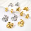 Elegant Leaf Design Earrings for Women - Titanium Steel, European & American Fashion, High-End Feel Jewelry