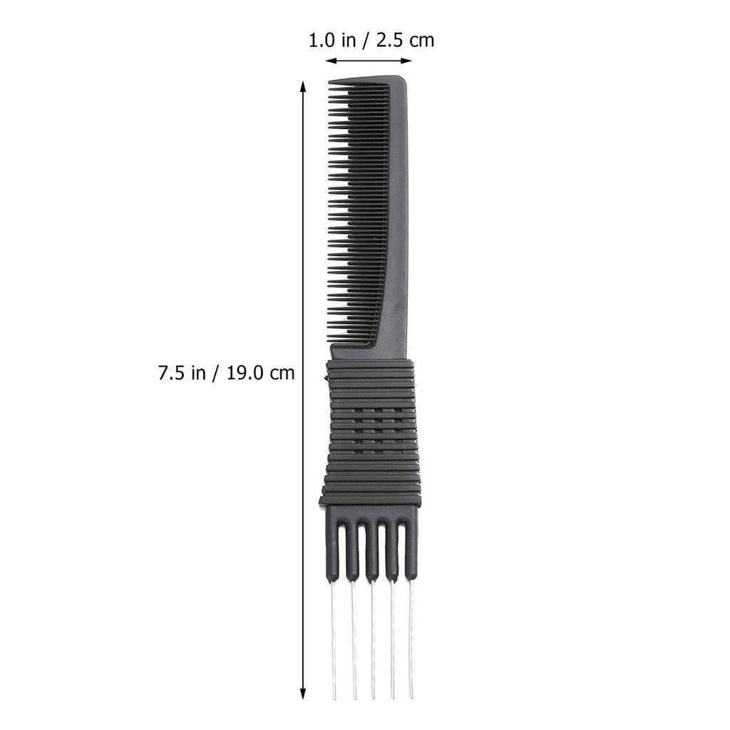 Black Anti-Static Hair Comb Set Rat-Tail Design Plastic Hairdressing Tool for Fine Hair Cutting Styling Salon Barber Home