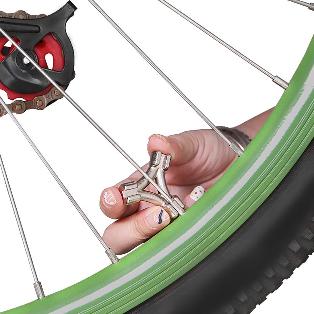 Bicycle Triangle Spoke Wrench Bike Wheel Rim Adjuster Spanner Mtb Repair Tools For 3.22 3.3 3.45mm