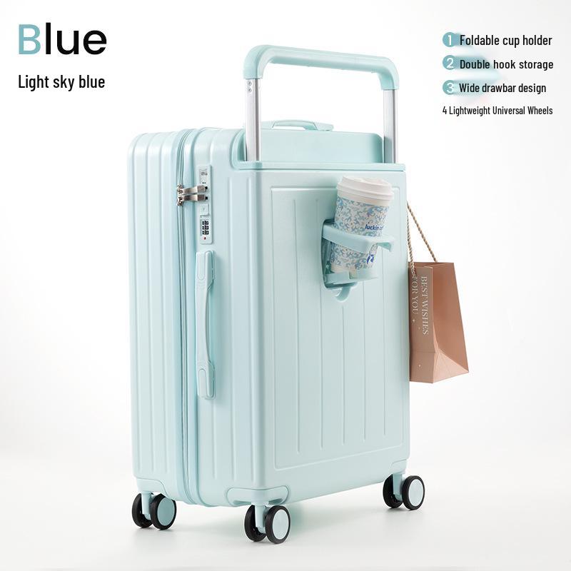 Women's Large Capacity Multifunctional Carry-on Suitcase with Wide Pull Rods and Universal Wheels for Students.