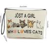 Cute Cartoon Kitten Cosmetic Bag Versatile Large Capacity Pencil Storage Pouch Portable Travel Toiletry Bags Female Clutch Bags
