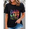 Women Plus Size Lunch Lady T-Shirt This Is My Lunch Lady Uniform Design Round Neck Short Sleeve Party Casual Top