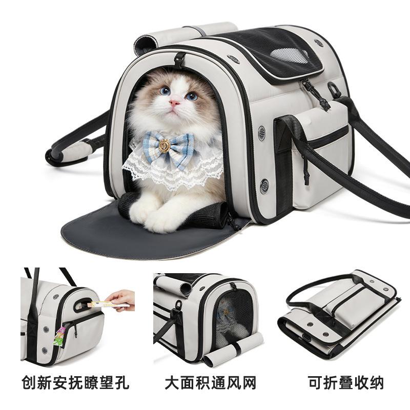 New Large Capacity Outdoor Cat Bag Breathable Portable Foldable Handbag Crossbody Pet Carrier for Cats