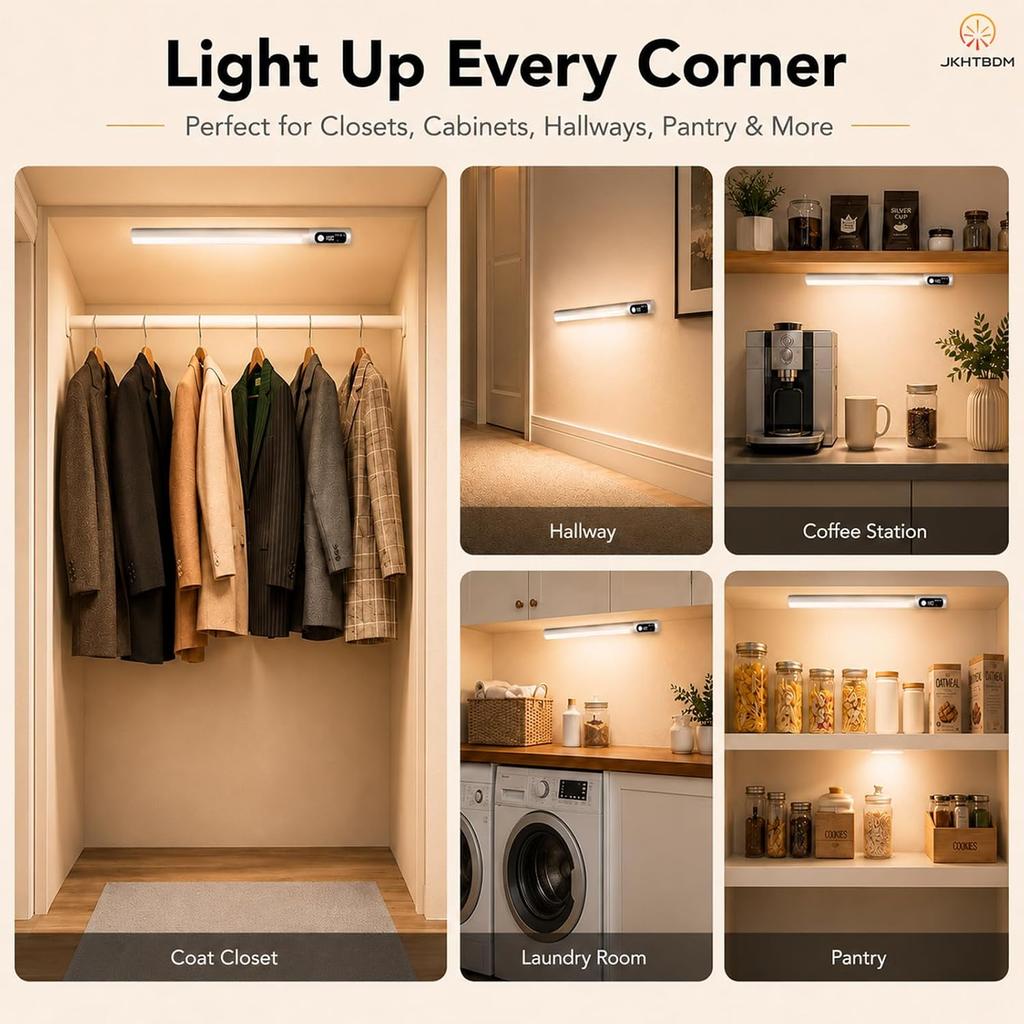 Under Cabinet Lighting,2000mAH Motion Sensor Light with 3m Detection Range,Adjustable Angles(30°+120°) Counter Lights for Desk,Kitchen