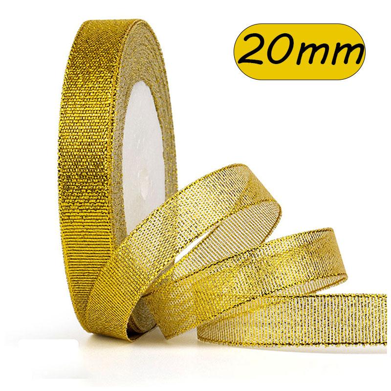 25Yards Natural Satin Ribbons Crafts Sewing Party Wedding Gold Ribbon Gift Wrap Bow DIY Organza Ribbon Christmas Home Decoration