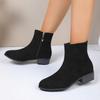 Fashionable 2024 Autumn Plus Size Women's Suede Martin Boots With Side Zipper