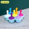7 Grids DIY Ice Cream Popsicle Silicone Mold Ice Cream Ball Maker Popsicles Molds Baby Fruit Shake Home Kitchen Accessories Tool
