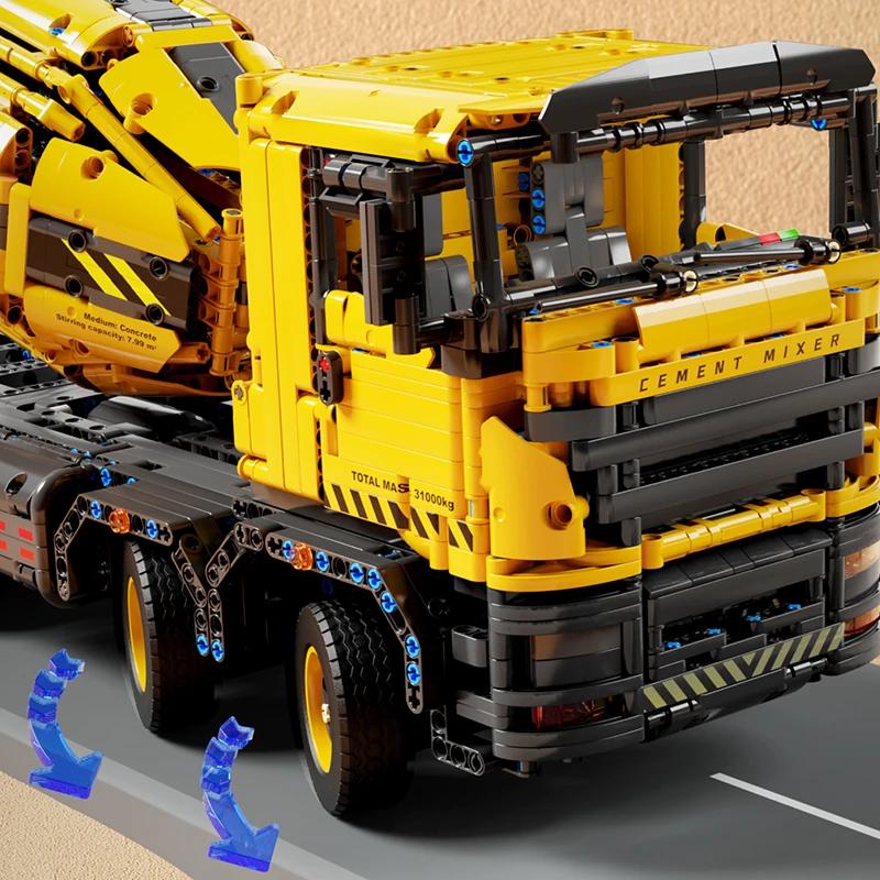 RC-Bausatz für Baufahrzeuge, Betonmischer, Stadtfahrzeug-Modellauto, Technologie-Bausteine, Kinderspielzeug, Geburtstagsgeschenk