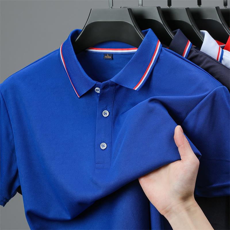 Men's Casual Solid Color Short Sleeved Polo Shirt Summer Fashionable Comfortable Versatile
