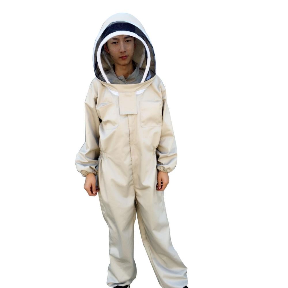 Professional Ventilated Full Body Beekeeping Bee Keeping Suit W/ Leather Gloves