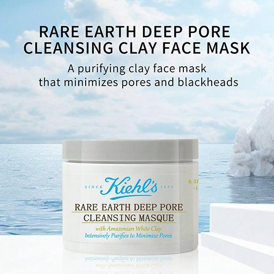 Kiehl's Rare Earth Tiefenreinigungsmaske Mit Amazonischer Weißer Tonerde Intensiv Reinigt Zur Minimierung Der Poren 0.5 FL.OZ. 14 ml Mini-Größe