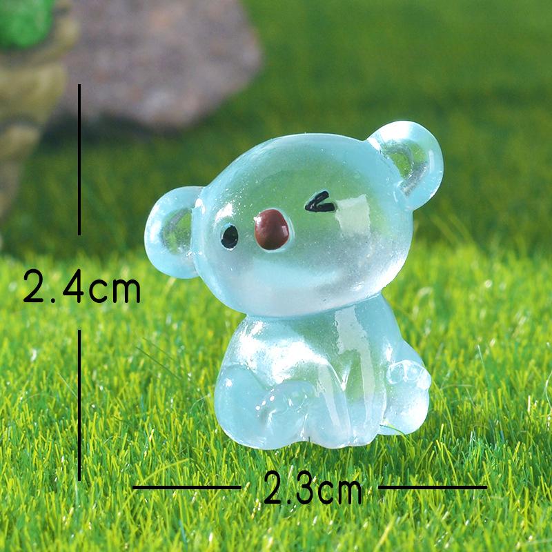 Transparent Resin Luminous Cartoon Koala Luminous Animal Figurine Home Decoration Accessory