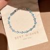 French Court Zircon Crystal Geometric Bracelet With Silver Plating For Women