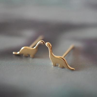 Orecchini a perno a forma di dinosauro animale antico Semplici accessori in metallo per piercing all'orecchio per donna/uomo gioielli d'amore per coppia