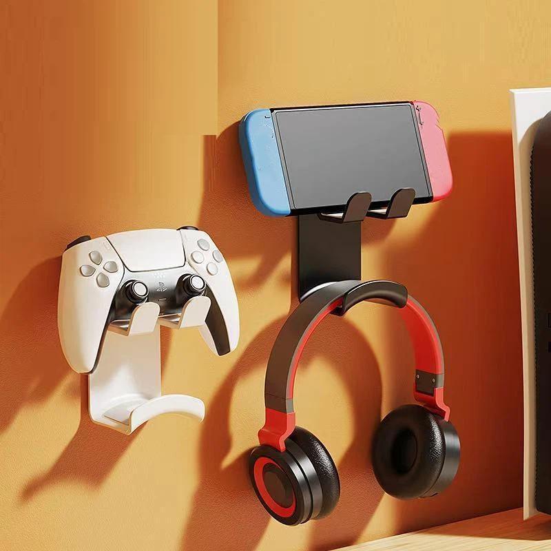Game Controller Headphone Hanger Punch‑Free Adjustable Damage‑Free Wall Desk Pc Mount Universal Gaming Accessories Holder