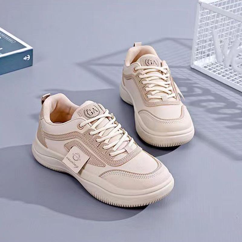 Sneaker Women's New Spring and Autumn Light Running Shoes Student Versatile Casual Shoes Leather Surface Student Running Shoes