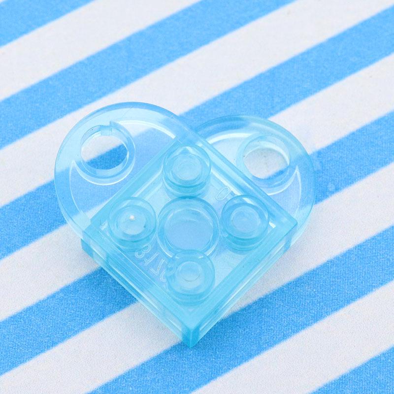 Акриловый Прозрачный Двойной Отверстие Сердце Конструктор Брелок Ожерелье Браслет Подвеска светло-синий