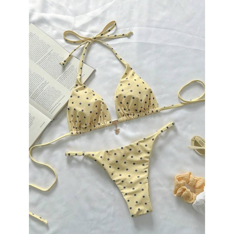 2026 Polka Dot Bikini Bikin Sexy Strap Split Set Swimsuit Women