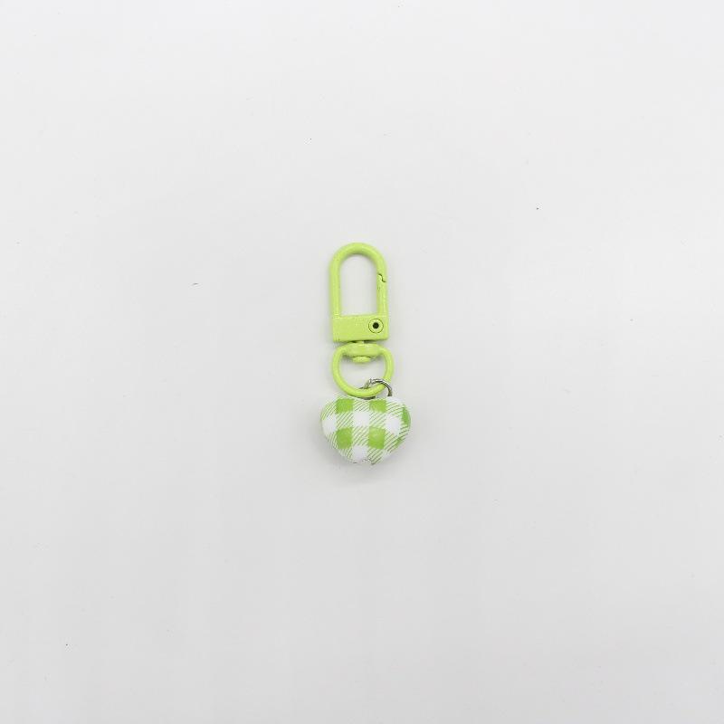 Colorful Striped Plaid Heart Keychain Pendant - Cute Ins Style Bag Charm