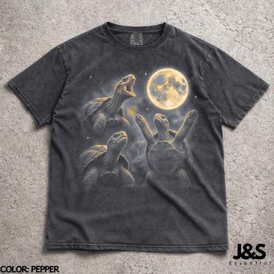 Three Giant Tortoise Moon Shirt, Funny Turtle Graphic Tee, Vintage Tortoise Tshirt, Giant Tortoise Lover Gift