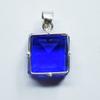 92.4 Ct Natural Blue Topaz Pendant 925 Sterling Silver Square Gemstone CERTIFIED My-358-k