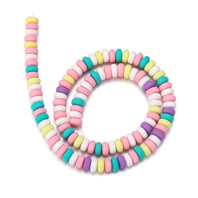 1 String Flat Round Soft Beads Colored Pottery Hole 2mm Spacer Bead For Diy Bracelet Necklace Women Jewelry Accessories Supplies