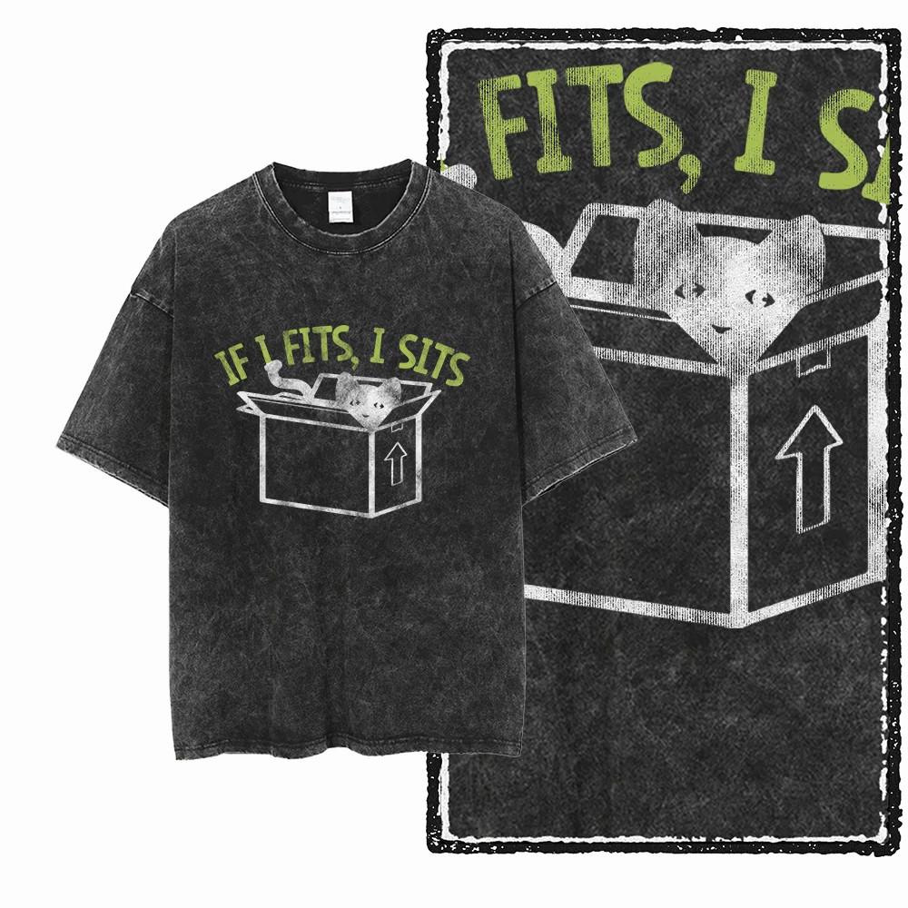 Cat Funny Meme Mens Y2K Graphic T Shirt Acid Wash Black Streetwear Tee 7