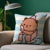 Couple Cartoon Bubu Dudu Pillow Case Plush Fabric Soft Pillowcase Double Sided Print Sofa Cushion Cover Throw
