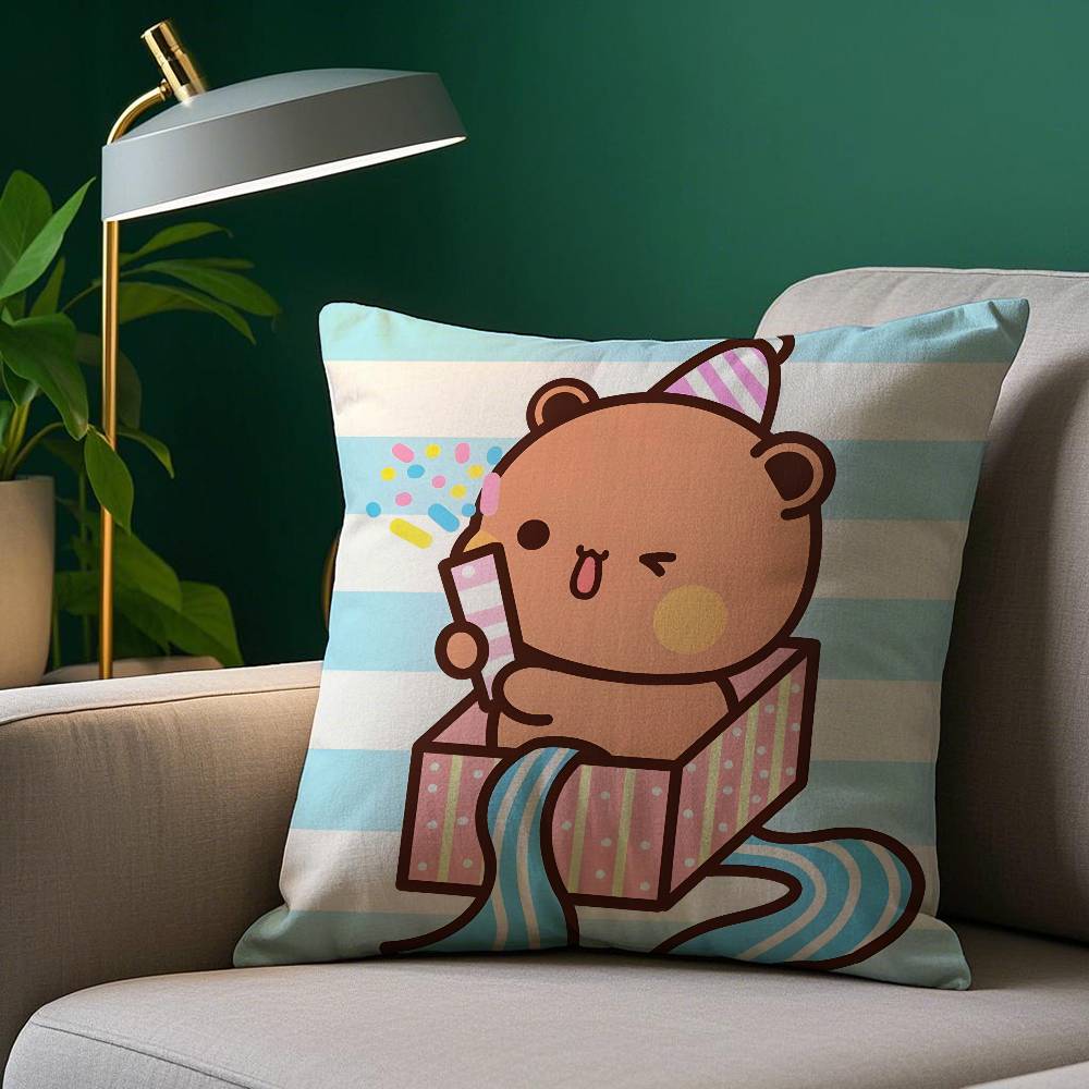 Couple Cartoon Bubu Dudu Pillow Case Plush Fabric Soft Pillowcase Double Sided Print Sofa Cushion Cover Throw