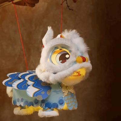 DIY Materiaal Pakket Nieuwjaar Leeuwendans Lantaarn Waterdicht Festival Sfeer Handgemaakt Lantaarn Hangend Ornament met Kwastje