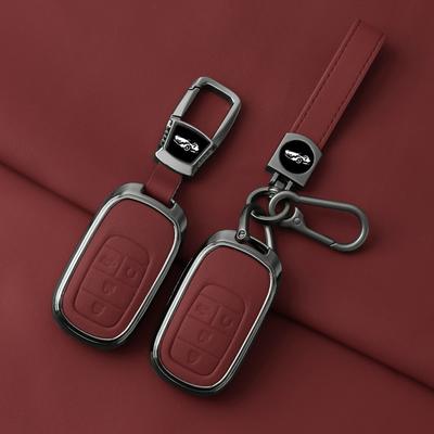 Zinc Alloy Leather Car Key Case For Honda 2022 2023 2024 Accord Civic HR-V CR-V Pilot Sport SI EX EX-L Keychain Accessories