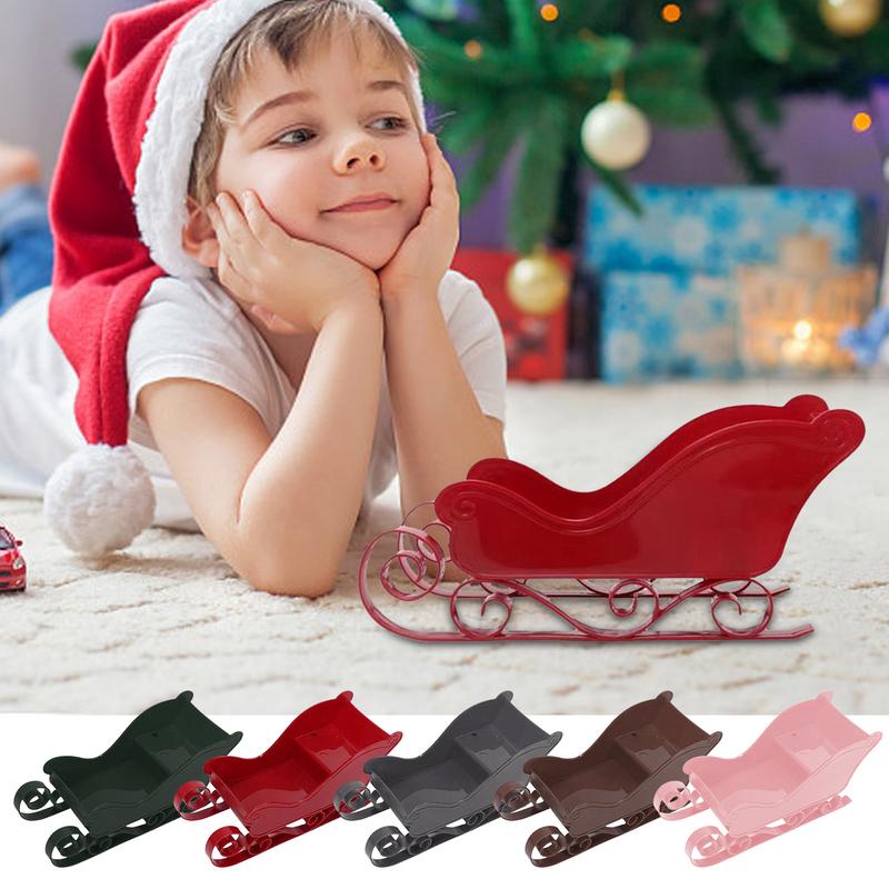Home Christmas Sleigh Decor Party Theme Decoration Santa Sleigh Decoration Sleigh Sculpture Winter Decor Hanging toy gifts