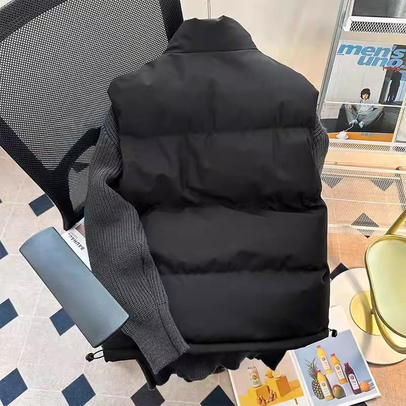 Hong Kong Trendy Brand Men's Cotton Stand Collar Sleeveless Vest: Autumn/Winter Warm Outerwear
