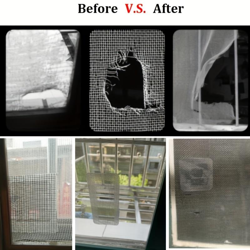 Black Window Screen Repair Kit with Adhesive and Waterproof Tape to Cover Grid for Fixing Holes in Window Screens and Mesh Doors