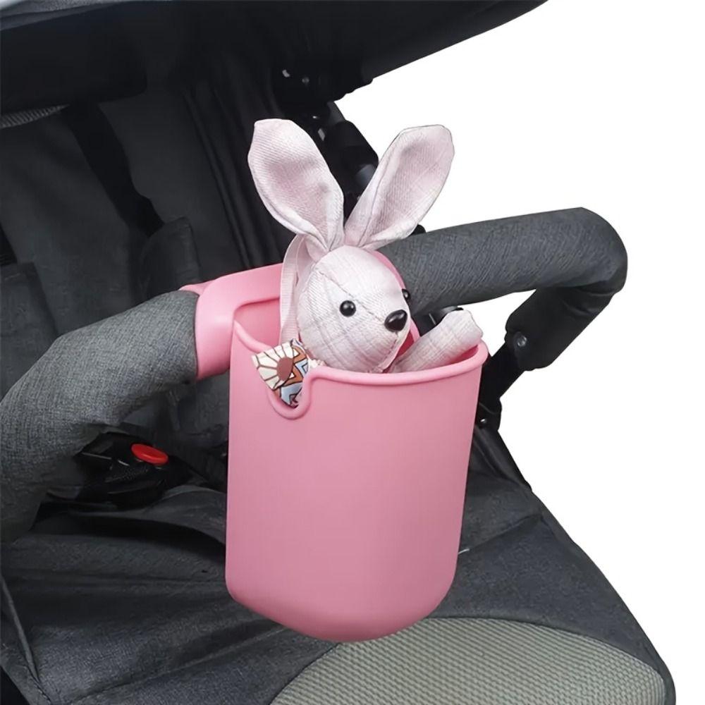 Cartoon Face Baby Stroller Cup Rack Large Capacity Kitchen Storage Bag Silicone Cup Holders  Bath